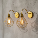 Luminária Arandela de Parede Retrô Diamante Aramado 127v/220v