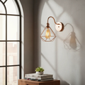 Luminária arandela de parede retrô com design diamante aramado, bivolt, da marca Angel & Home, para decoração moderna e elegante.