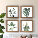 Quadros pra banheiro Botanicos Aquarela Folhas Tropicais Verde Decoração ideal para Banheiro, Quartos, Sala, Cabiceira