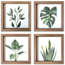 Quadros pra banheiro Botanicos Aquarela Folhas Tropicais Verde Decoração ideal para Banheiro, Quartos, Sala, Cabiceira