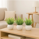 Vasinho de cerâmica com folhagem de eucalipto artificial para decoração