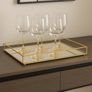 Bandeja Helo Decorativa de Espelho com Metal Base Retangular 20x30cm Organização Ambientes