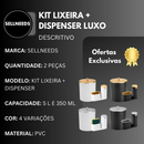 Kit Lixeira Cozinha 5L E Dispenser Porta Detergente Luxo