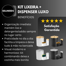 Kit Lixeira Cozinha 5L E Dispenser Porta Detergente Luxo
