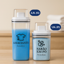 Dispensers Lavanderia 1,5L e 2,3L - Amaciante, Sabão em Pó, Sabão Líquido, Tira Manchas kit/individ
