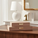 Conjunto 2 Caixinhas Decorativas Multiuso De MDF Com Revestimento Em PU