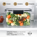 Organizador Multiuso de Geladeira 1,9L - Pote Hermético com Etiqueta, Porta Alho | Avulso ou Kit