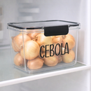 Pote hermético Angel & Home de 1,9L para geladeira, com etiqueta, porta alho e organizador multiuso, em plástico transparente