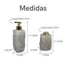 Kit Banheiro Pedra Natural Bruta Difusor Saboneteira Bandeja Decorativa Lavabo Luxo Dourado