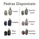 Kit Banheiro Pedra Natural Bruta Difusor Saboneteira Bandeja Decorativa Lavabo Luxo Dourado