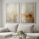 Quadro Decorativo Abstrato Reflexo do Outono 2 Telas Branco | Díptico para Sala e Quarto