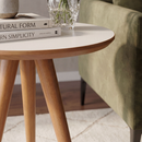 Mesa de Apoio Retrô 62cm Redonda com Pés Palito Decoração - Cores