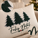 Amofada Natal Decorativa Bordada em Linho 30x50cm