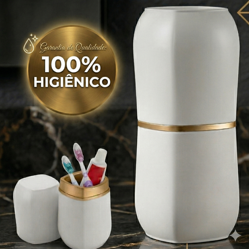 Porta Escova e Pasta Luxo Banheiro Organizado e Sofisticado