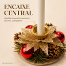 Castiçal porta vela natal natalino docrativo bolinhas e pinha 2 unidades