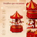Carrossel Musical Natalino Enfeite de Natal a cordaTransforme sua Decoração Caixinha Música
