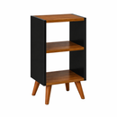 Mesa de Cabeceira Pequena Retrô com 2 Nichos | Compacta e Moderna para Quarto