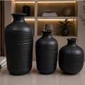 Trio de vasos decorativos em cerâmica Duna Premium da Angel & Home, com design elegante para sala e mesa