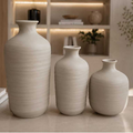Trio de vasos de cerâmica Duna Premium da Angel & Home, vasos decorativos de luxo para sala e mesa, estilo elegante e moderno