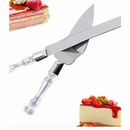 Jogo Espátula e Faca para Bolo 2 Peças Aço Inox Cabo Acrílico Cortador Servidor de Bolo Tortas Cozinha