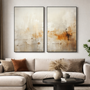 Quadro Decorativo Abstrato Reflexo do Outono 2 Telas Black | Díptico para Sala e Quarto