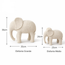 Elefantes Decorativos Kit 2 Peças Gesso Premium Elefante Grande Médio Decoração Sala Luxo Escultura