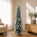 Árvore de Natal Nevada Slim Luxo, 4 Tamanhos, 1,20/1,50/1,80/2,10m, Galhos com Neve Premium