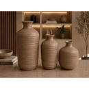 Kit Trio de vasos Duna Premium em cerâmica da Angel & Home, vasos decorativos de luxo para sala e mesa