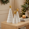 Kit 3 Mini Árvores de Natal para Mesa com Estrelas Douradas Removíveis