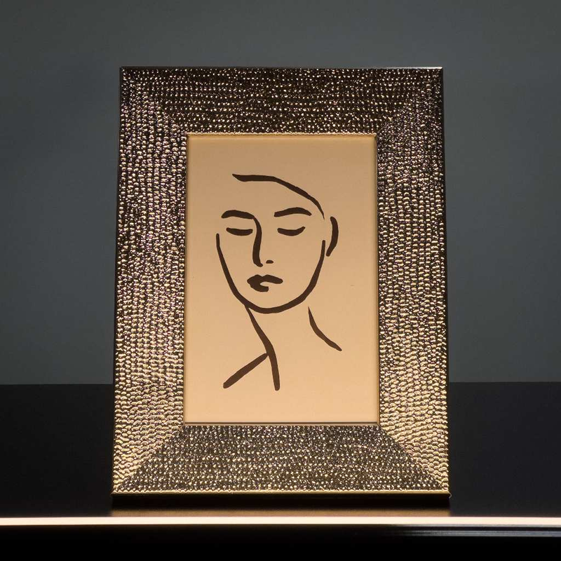 Porta Retrato Dourado 10x15 Poliestireno Decorativo Luxo