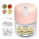 Mini Processador Elétrico de Alimentos Portátil com 3 lâminas de aço inox USB 250 ml Bivolt