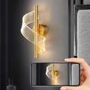 Arandela Luminária De Parede Moderna Dourada Led 4w Fibra Ótica Acrílica Muda De Cor