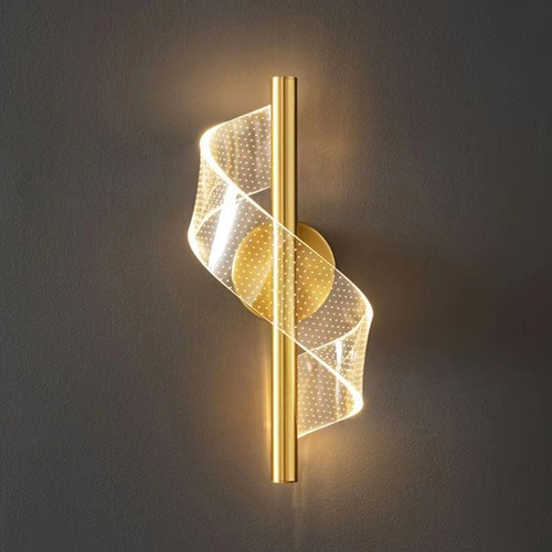 Luminária de Parede em Espiral - Moderna Dourada