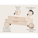 Conjunto 2 Caixas Decorativas Multiuso em MDF com Revestimento em PU