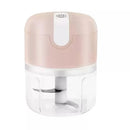 Mini Processador Elétrico de Alimentos Portátil com 3 lâminas de aço inox USB 250 ml Bivolt