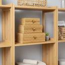 Conjunto de 3 caixas organizadoras de bambu natural para joias, da Angel & Home, com design elegante e porta-objetos.