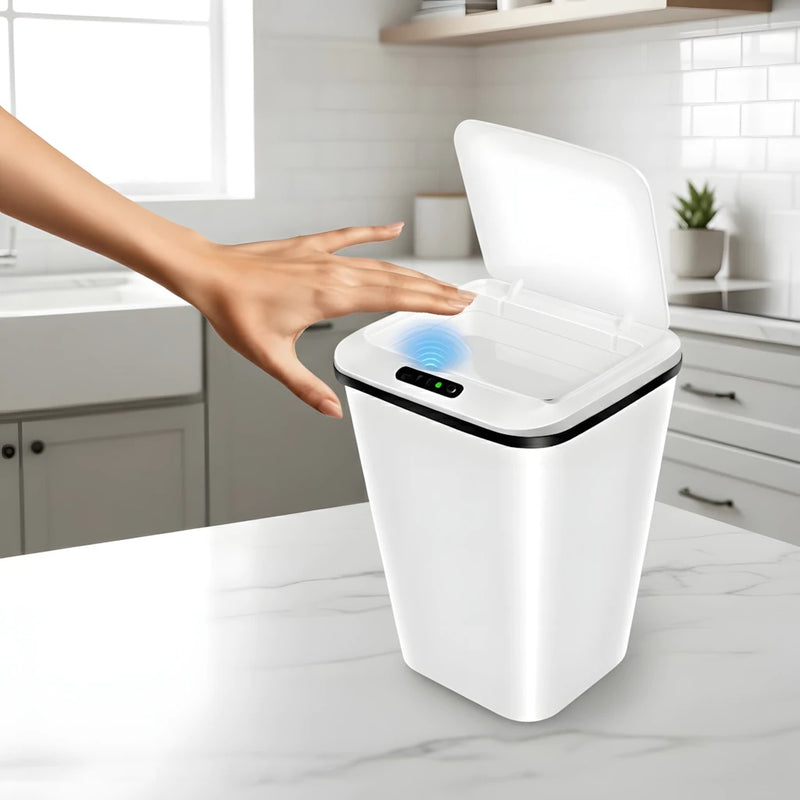 Lixeira automática inteligente de 16L com sensor infravermelho, adequada para banheiro, cozinha ou escritório, marca Angel & Home