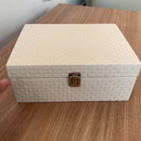 Caixa Organizadora Decorativa Textura Rattan Branca - 20cm/28cm