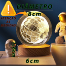 Luminária Esfera Cristal Mesa Led Planeta Enfeite Quarto Top