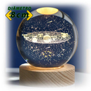 Luminária Esfera Cristal Mesa Led Planeta Enfeite Quarto Top