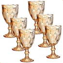 Jogo de 6 Taças de Vidro Diamond Transparente Ambar  330ml