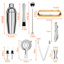 Kit 10 Barman Coqueteleira Boston 750ML Com Palete