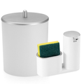 Kit Luxo Cozinha: Lixeira 5L + Dispenser Porta Detergente – Pia Organizada e Visual Clean - Angel & Home