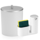 Kit Luxo Cozinha: Lixeira 5L + Dispenser Porta Detergente – Pia Organizada e Visual Clean - Angel & Home