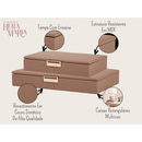 Conjunto 2 Caixinhas Decorativas Multiuso De MDF Com Revestimento Em PU