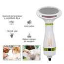 Escova Secadora Pet 110V- 2 EM 1 Seca Remove Pelos Cachorro Coelho Gato ，Baixo Ruído!