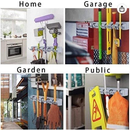 Suporte Organizador Multiuso 5 Lugares 6 Ganchos Porta Vassoura Rodo Chaves Posições