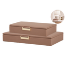 Conjunto 2 Caixinhas Decorativas Multiuso De MDF Com Revestimento Em PU