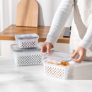 Kit 3 Potes Organizadores Geladeira Para Alimentos Vegetais Cozinha Moderna Uso Microonda