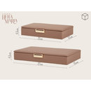 Conjunto 2 Caixinhas Decorativas Multiuso De MDF Com Revestimento Em PU